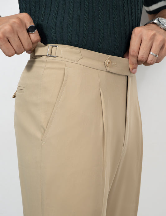 Unisex Tailored Flared Trousers – Sandro (Light Beige)