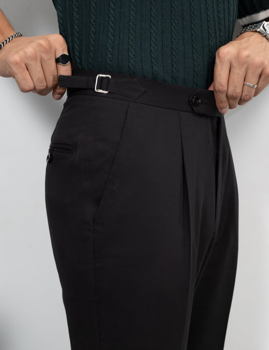Unisex Tailored Flared Trousers – Noiro (Deep Black)